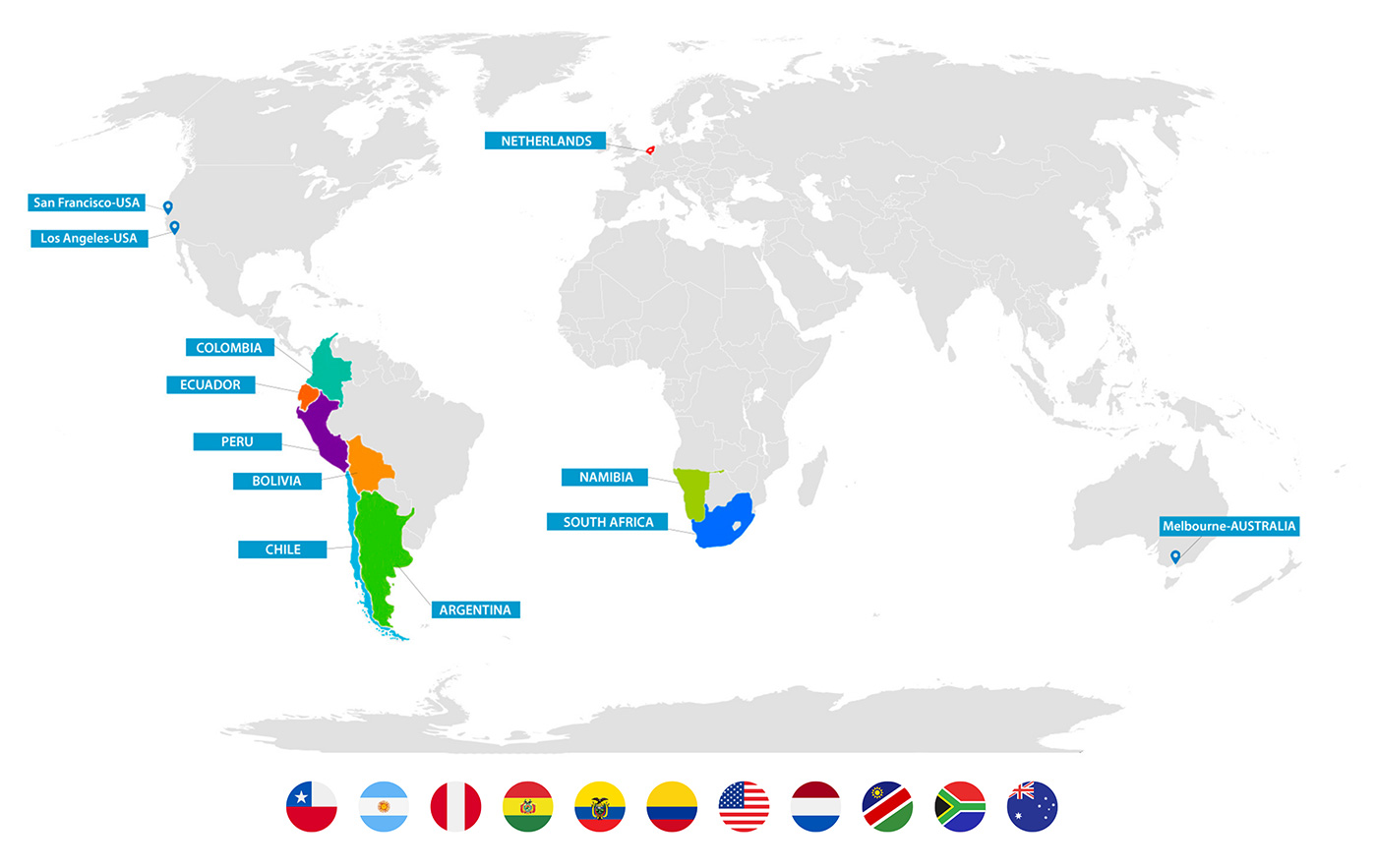 Mapa Presencia global